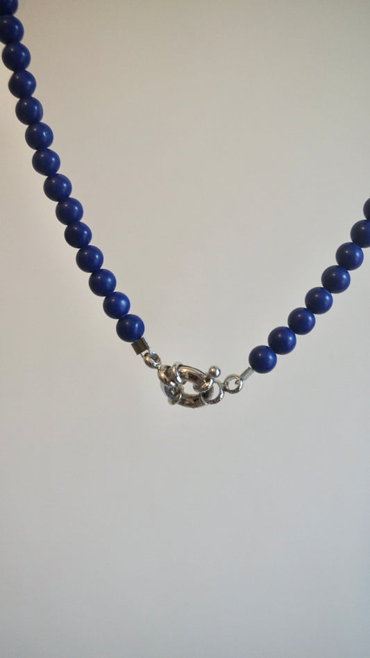 Lapis Lazuli Beaded chain & Silver Clasp